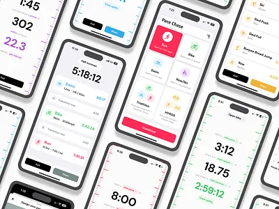 Pace Chase app design gym minimalist mobile pace time ui ux workout