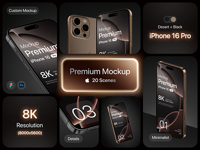 Premium iPhone 16 Pro Mockup 💎 3d 8k blender c4d custom mockup device download figma mockup free mockup ios18 iphone 16 pro iphone mockup minimal mockup mobile design mockup premium mockup psd mockup realistic redshift render