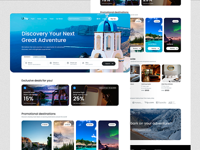 UI Trip - Travel Landing Page booking graphic design hotels landing page travel trip ui ux design web design website