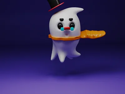 Conceptual Cute Ghost Character Design 3d blender character design modeling sculpting