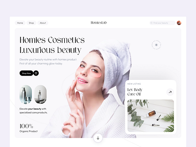 Skin Care - Beauty Products Website beauty clean cosmetology ecommerce ecommerce wesite face care homieslab landing page makeup medical care product product design saloon self care shopify website skincare user experience uxdesign webdesign website design