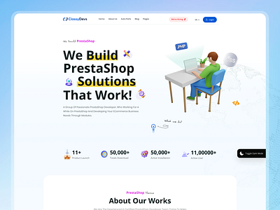 ClassyDevs Landing Page Design 3d animation app design banner design branding dashboard design graphic design landing page design logo motion graphics product design ui uiux design