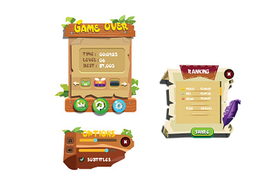 Mobile game user interface designed using Adobe Illustrator adobe illustrator animation design graphic design ui