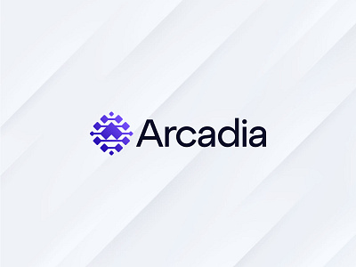 Arcadia - Tech & Tech Company a brand identity branding company corporate custom letter design icon identity letter logo logo logo design modern logo modern tech saas tech tech business tech company technologies vector