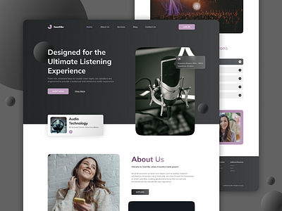 Tonevibe - Audio Experience Landing Page audio experince page dribbble full page preview product design shots uiux design user interface web design