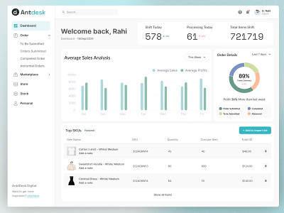 Dropshipping Dashboard Design | SaaS Product admin panel design antdesk b2b business dashboard dashboard analytics dashboard card design dropshipping dashboard figma dashboard idealrahi order management product skus dashboard real time data dashboard responsive dashbaord saas dashboard saas product sales analysis ui shift tracking ui uiux design web dashboard design wen app ui