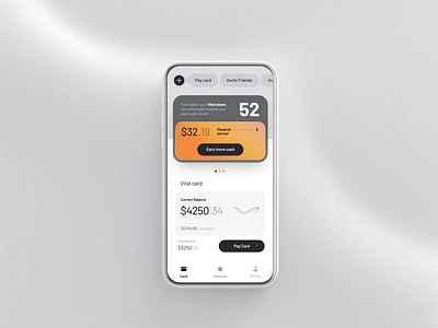 Simple banking app UI by Milkinside 3d animation balance bank banking brand branding button c4d card credit finance layout orange rating simple trading ui ux