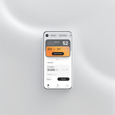 Simple banking app UI by Milkinside 3d animation balance bank banking brand branding button c4d card credit finance layout rating simple trading ui ux