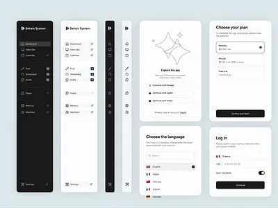 Enterprise Sidebar & Login Cards b2b cards login sidebar ui