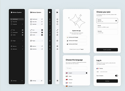 Enterprise Sidebar & Login Cards b2b cards login sidebar ui