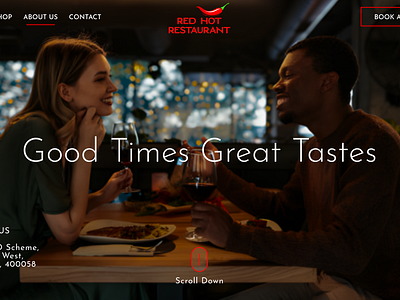 Red Hot Restaurant - Home Page (Landing Page) classical cooking cusine date drinks family food healthy hotel indian menu non alcoholic north indian restaurant royal south indian traditional ui valentine website