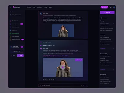 AI Video generator ai ai powered tools ai video generator ai website artificial intelligence dark designer generator ui design uiux uiux design video website