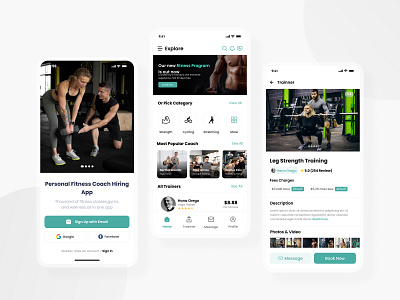 Find online Personal fitness coach Mobile app abstract logo app design clean ui branding logo ui ux