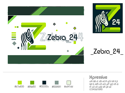 Zebra_24 Branding branding design graphic design green logo minimal zebra