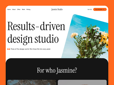 Jasmin Studio | Agency Website agency animation big type design minimalistic studio template video webflow