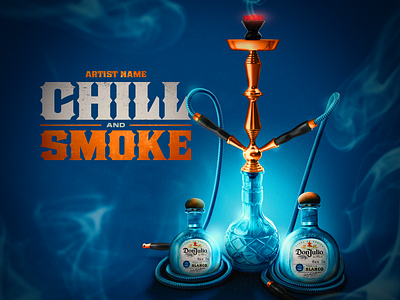 Chill and Smoke | Premade Mixtape Cover album cover cd cover don julio graphic design hip hop hookah photo editing premade cover rap cover rap design