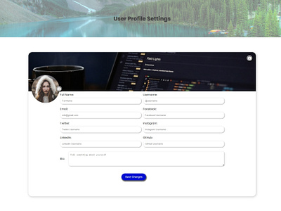 Daily UI Challenge #007 css dailyui day7 html profile setting user usersetting website wepage