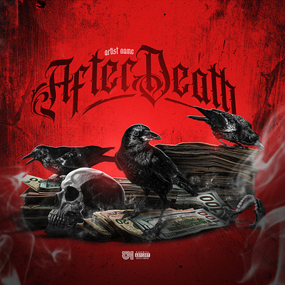 After Death | Premade Mixtape Cover album cover cd cover crow graphic design hip hop money photo editing premade cover rap cover rap design skull