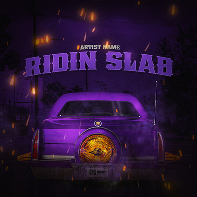 Ridin Slab | Premade Mixtape Cover album cover cadillac cd cover graphic design hip hop photo editing premade cover rap rap design slab slab car tx