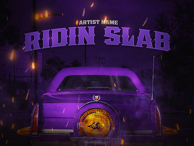 Ridin Slab | Premade Mixtape Cover album cover cadillac cd cover graphic design hip hop photo editing premade cover rap rap design slab slab car tx