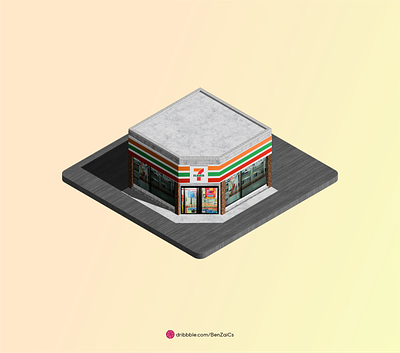 isometric convenience store 3d design graphic design illustration isometric store