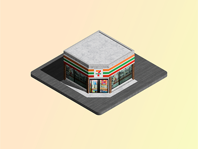 isometric convenience store 3d design graphic design illustration isometric store