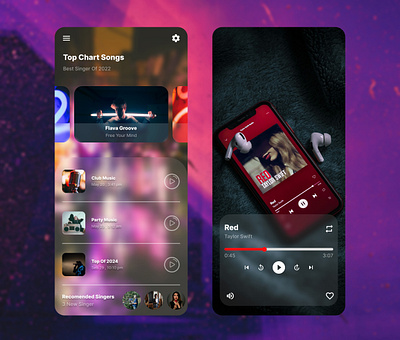 Vibrant Music App UI with Intuitive Controls app design designer mobil mobil designer ui ui designer ux web design