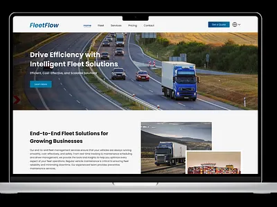 Logistics & Transportation | Fleet solution company website lan banner design branding graphic design landing logo page ui uidesign userinterface vector webdesign webdesigner websitedesign