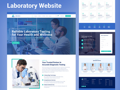 Laboratory Website behance design dribbble hospital laboratory laboratorytest laboratorywebsite ui uiux designer userinterface web website