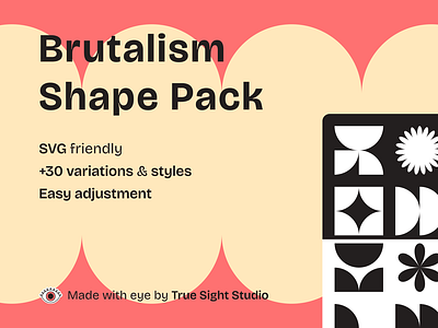 Brutalism Shape Pack | True Sight Studio brutalism brutalism pack brutalism shape free shape graphic design icon icons illustration logo shape