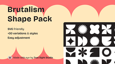 Brutalism Shape Pack | True Sight Studio brutalism brutalism pack brutalism shape free shape graphic design icon icons illustration logo shape