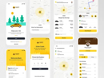 Book Online Taxi Cab Mobile app abstract logo app design clean ui branding logo ui ux