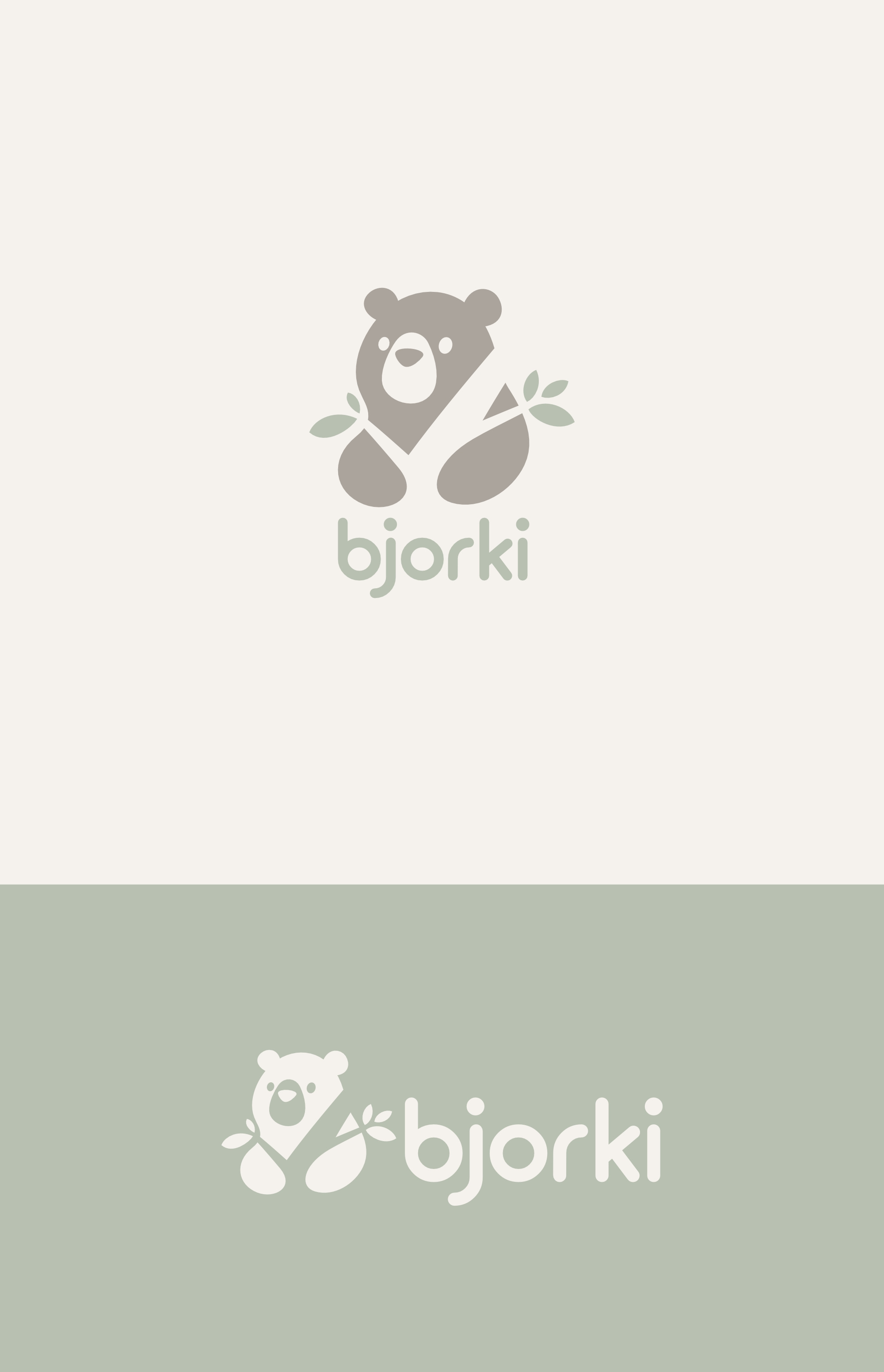 Bjorki Logo design proposal animal bear branding character cute design illustration logo mascot negative space smart logo tree ui unused