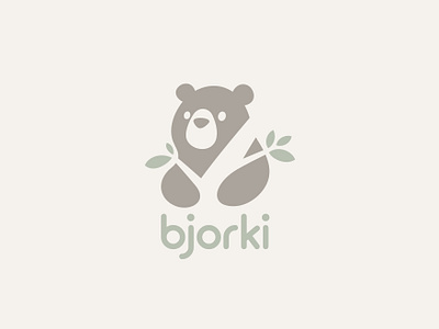 Bjorki Logo design proposal animal bear branding character cute design illustration logo mascot negative space smart logo tree ui unused