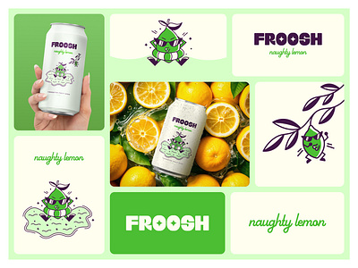 Froosh - Naughty Lemon Beverage Branding Design beverage branding brand identity branding colorful design design inspiration digital illustration dribbble popular food beverage branding fruit graphic design illustration lemon logo design logotype packaging design playful soda can packaging typography vibrant packaging