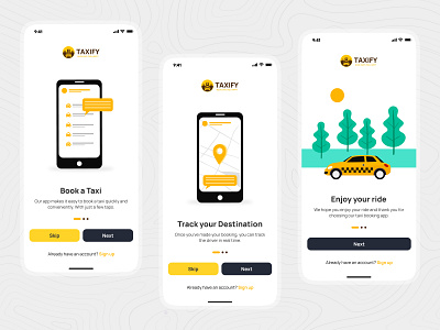 Cab Booking - Onboarding mobile screen abstract logo app design clean ui branding design logo ui ux