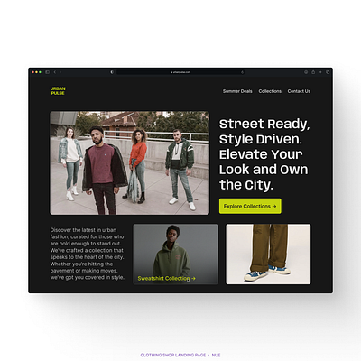 Landing Page for a Clothing Shop appui branding dark design figma header illustration landing page minimal ui uidesign web web design website website design