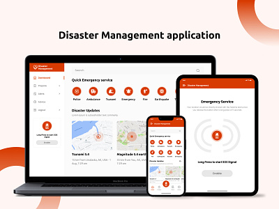 Disaster Management application Design V1 abstract logo app design clean ui branding design logo ui ux