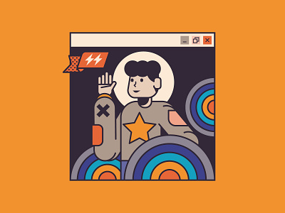 Hello branding covid creative design digital editorial festival icon idea illustration indonesia jakarta online orange pastel people restart ui vector wfh