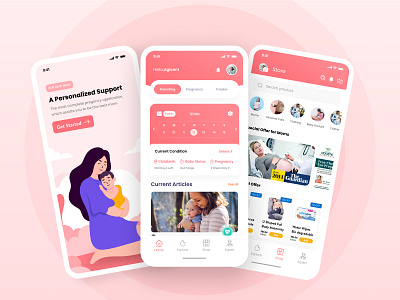 Pregnancy Helper Concept Mobile app abstract logo app design clean ui branding design logo ui ux