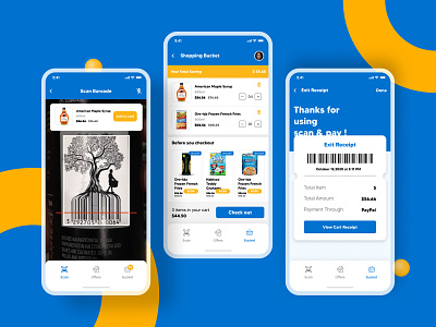 Supermarket Checkout Mobile App Design abstract logo app design clean ui branding design graphic design illustration logo ui ux