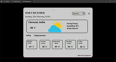 Simple Weather App Mockup ui