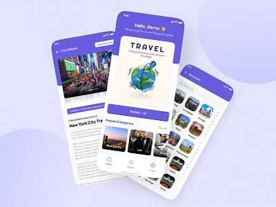 Travel Guide Mobile App abstract logo app design clean ui branding design illustration logo ui ux