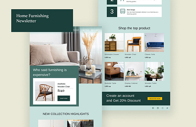 Home Furnishing Newsletter email email template home decor klaviyo