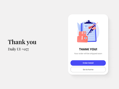 Thank You - Daily UI #077 card daily ui figma message modal thank you ui ui design ui element uiux uiux design