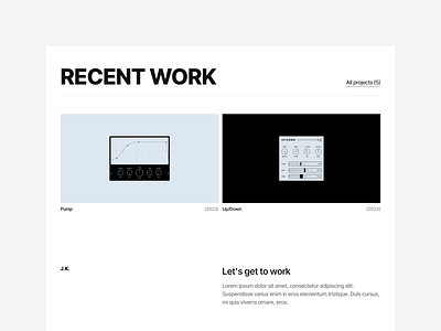 Kennedy - Recent Work Section audio plugin illustration minimal portfolio minimal web design portfolio recent work section vst vst portfolio web design webflow template