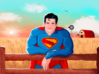 Superman at Kent Farm characterart comicart comics digitalart drawing illlustration superhero superman