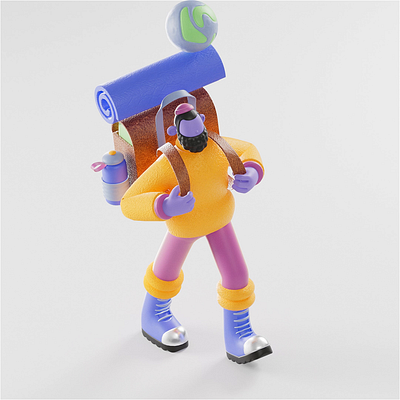 Globe-Trotter 3d animation c4d character hiking