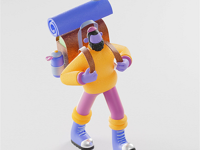 Globe-Trotter 3d animation c4d character hiking