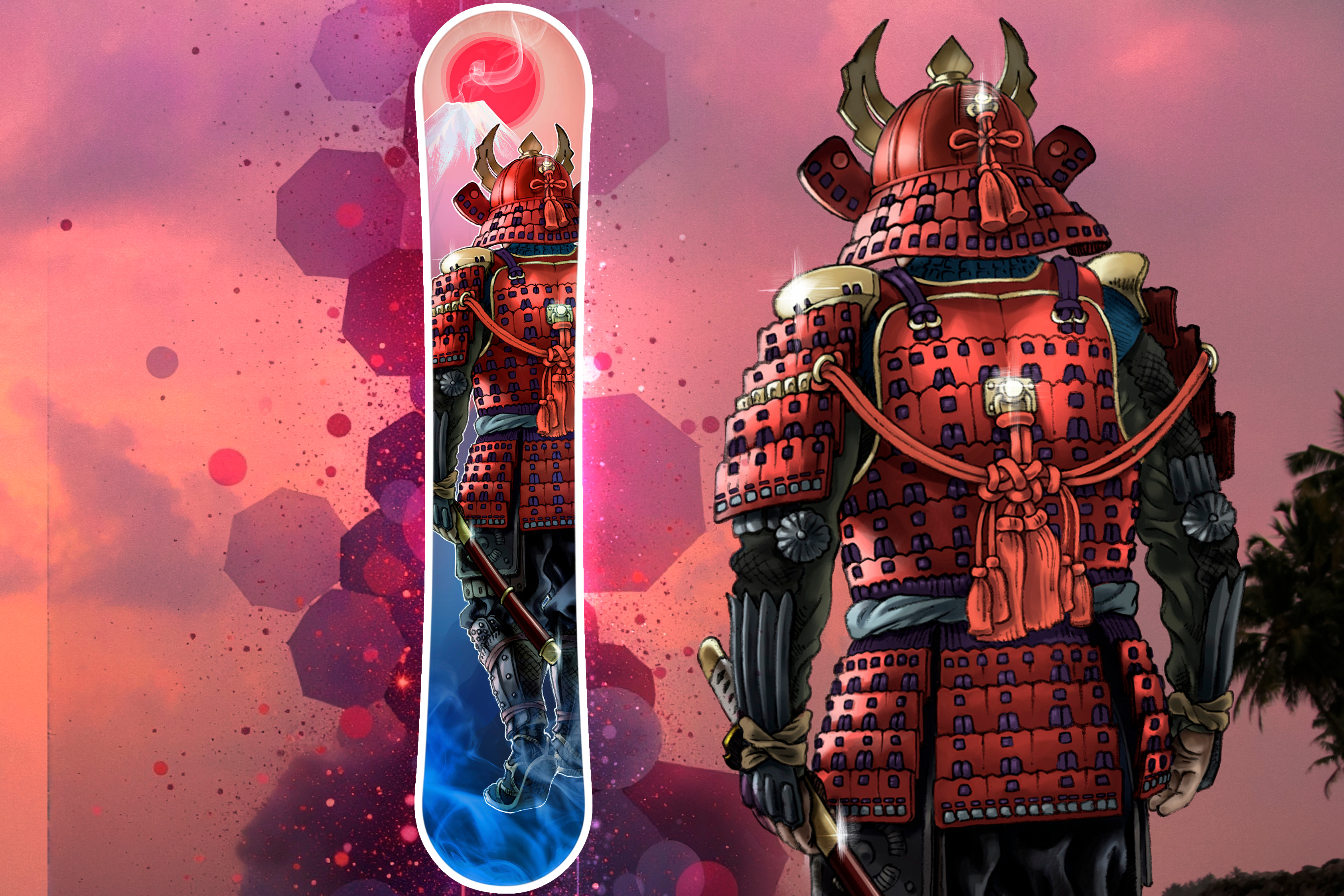 SAMURAI art character concept design historic illustration japan mediaval samurai snowboard storyboard